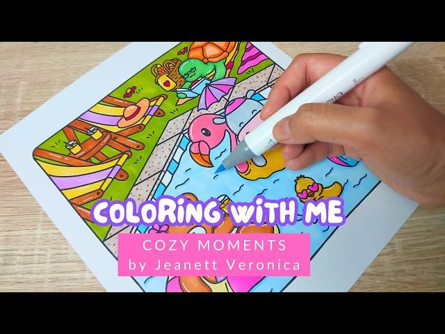 Coloring With Me | Cozy Moments Coloring Book | Ohuhu Markers & Soft Piano