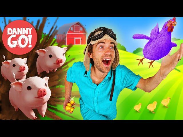 “Pigs on the Loose!”  Farm Animal Adventure | Floor is Lava Game | Danny Go! Dance Songs for Kids