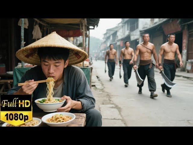 百名惡霸圍攻吃面小夥，不料他竟功夫宗師，一招秒殺全場！| Kung Fu | 功夫 | 動作片| 南拳北腿 | 樊少皇
