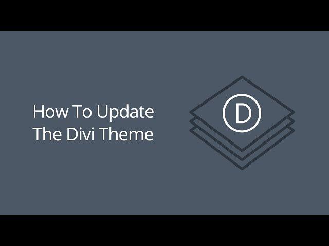 How to Update the Divi Theme