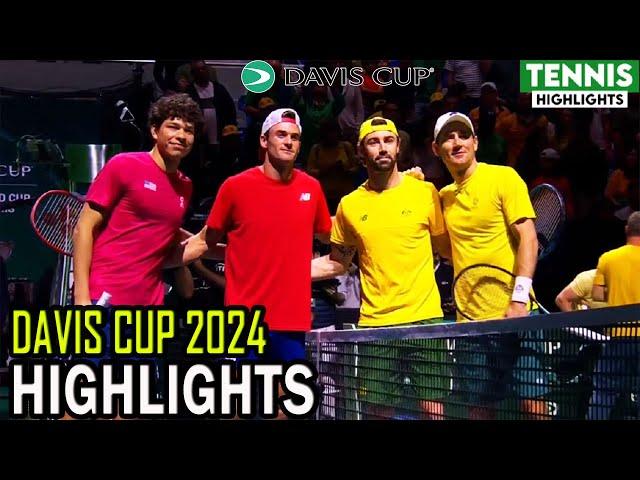 Ben Shelton/Tommy Paul vs Matthew Ebden/Jordan Thompson Highlights | Davis Cup 2024