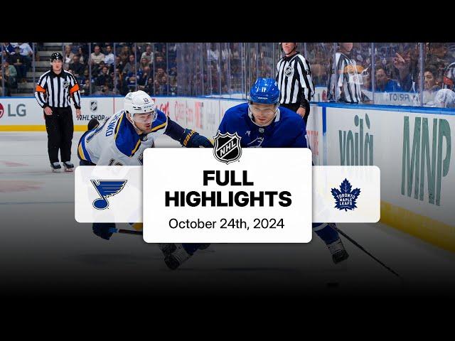 Blues at Maple Leafs | October 24, 2024 | NHL Full Game Highlights