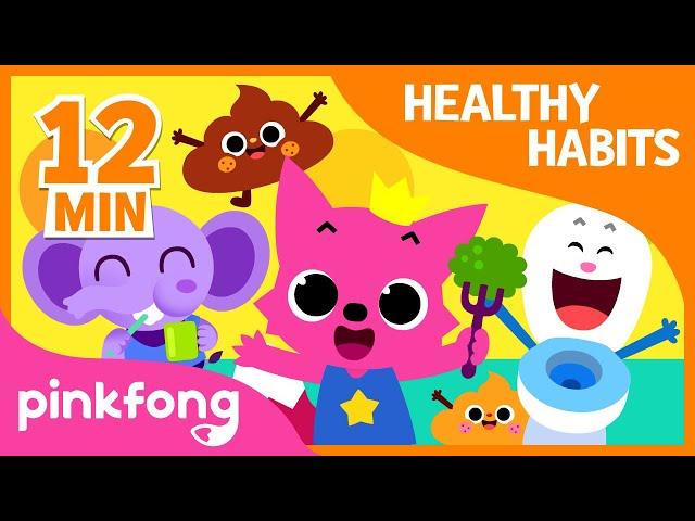 Bath Time song and 9+ songs| Healthy Habits Songs | + Compilation | Pinkfong Songs for Children