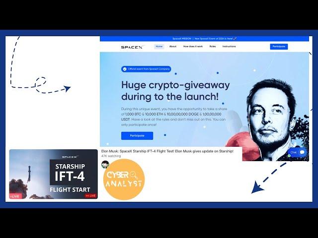 Fake SpaceX Livestream | spacex crypto scam | elon musk crypto scam