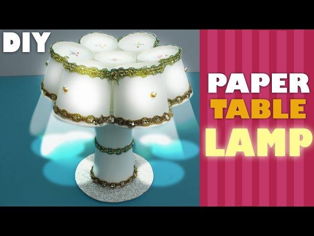 How to Make Table Lamp with Paper Glass | Table Lamp Making at Home | Easy craft & Art Ideas