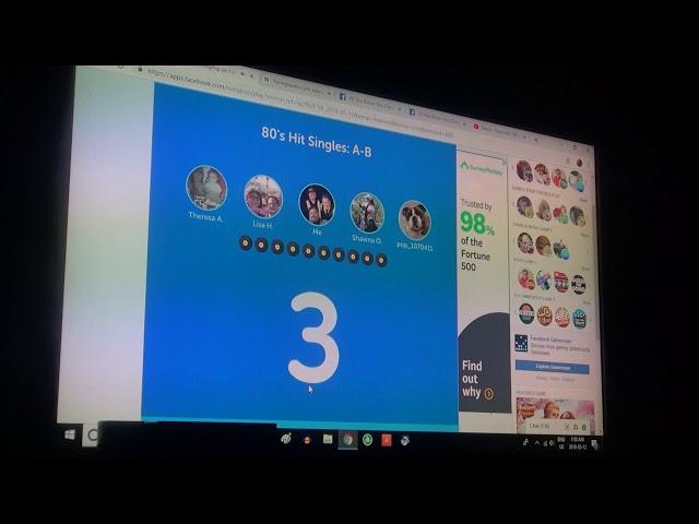 SongPop 2 Music Name that song game on Facebook 1980s hits - play against me