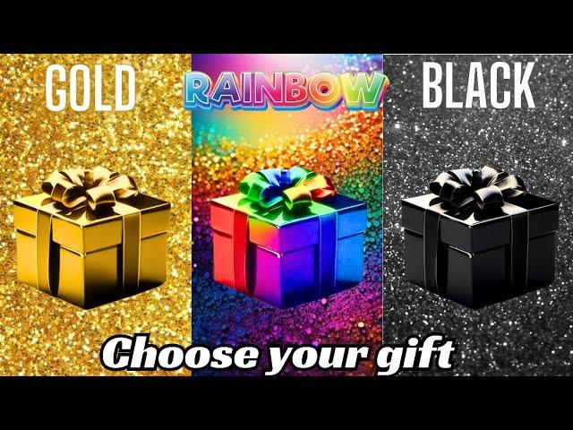 Choose your gift ️|| 3 gift box challenge|| 2 good & 1 bad|| Gold, Rainbow &Black #chooseyourbox