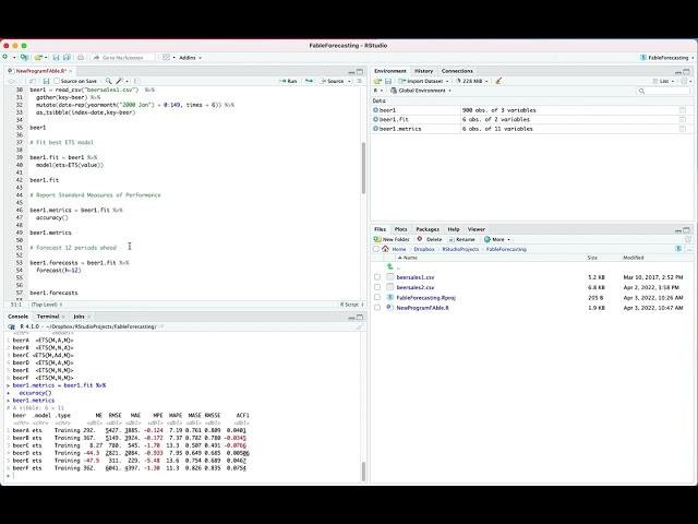 Forecasting Multiple Series with the Fable Package