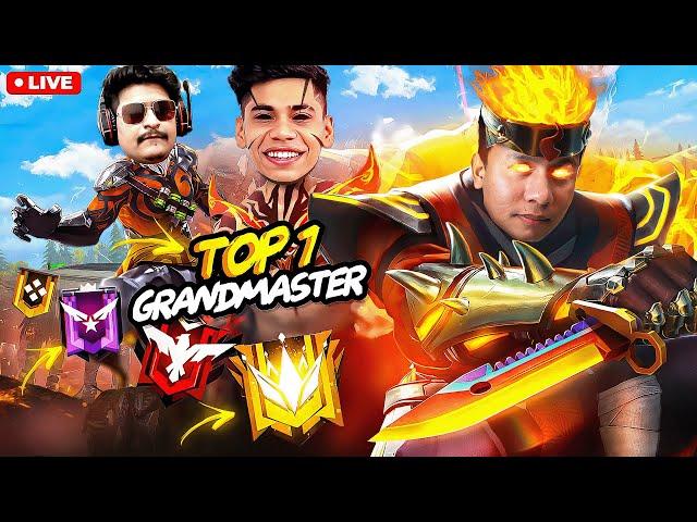 Top 1 Grandmaster Live Rank Push V Badge Youtubers  Tonde Gamer  #freefire #live