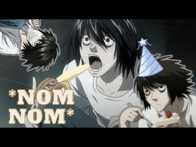 L Lawliet Eating for 2 minutes straight