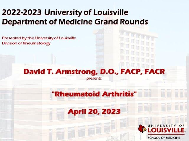 UofL Dept. of Medicine Grand Rounds: Dr. David Armstrong