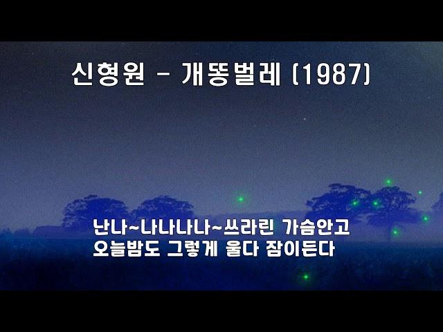 신형원 - 개똥벌레 (1987)  가사.