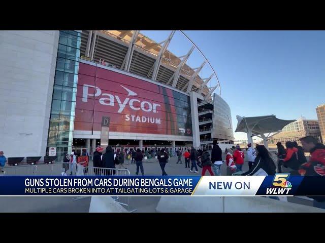 Multiple cars broken into during Sunday's Bengals game, several guns stolen