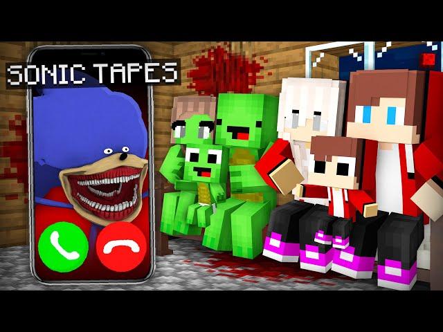 Why SONIC TAPES Called JJ and Mikey Family at Night - in Minecraft Maizen!