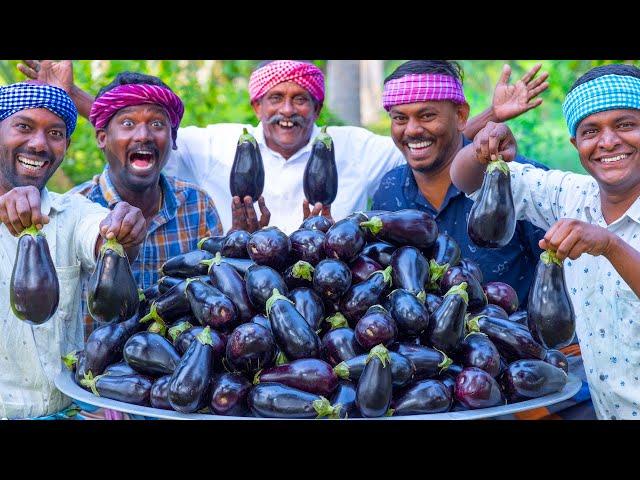 BIG BRINJAL | Fried Baingan Recipe | Brinjal Tawa Fry Recipe Cooking in Village | Eggplant Recipe