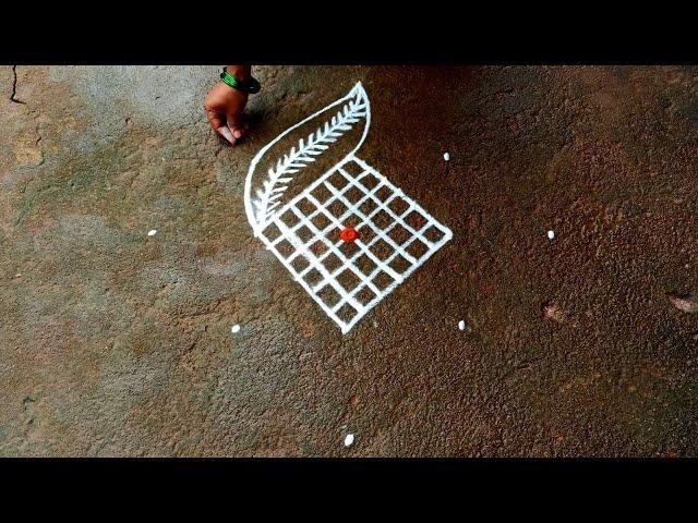 Aadi 1 special easy rangoli|aadivelli kolam|5*1 dots Begginners rangoli|muggulu|Beautiful rangoli