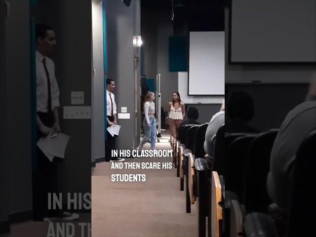 Teacher scares his students with a pop quiz 