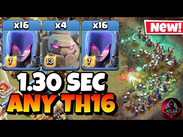 Epic Strategy! TH16 Zap Quake Witch is the Easiest TH16 Attack Strategy in Clash of Clans