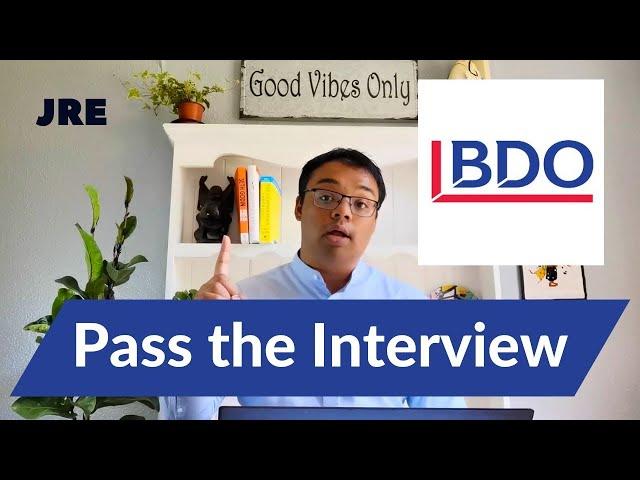 BDO Pass the Interview | BDO Amberjack [2021] | Hirevue interview