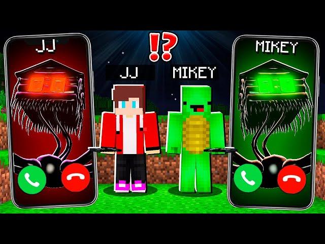 JJ Creepy House Head vs Mikey House Head CALLING at 3:00am to JJ and MIKEY ! - in Minecraft Maizen