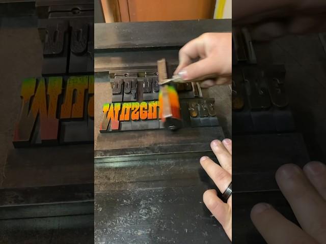 Letterpress printing a phrase in multiple ink colors