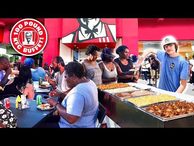 Making A 100 Pound KFC Buffet For The Homeless!