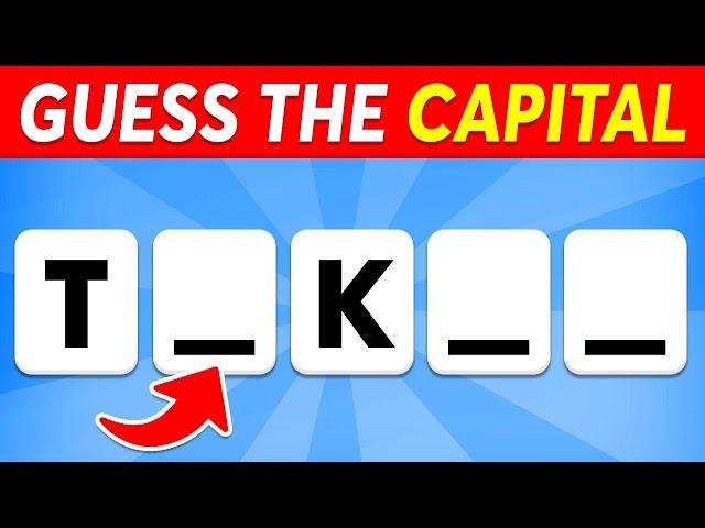 Guess The Capital Without Vowels In 3 Seconds  | Easy, Medium, Hard, Impossible 
