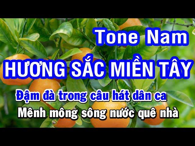 Karaoke Hương Sắc Miền Tây Tone Nam (C#m) | Nhan KTV