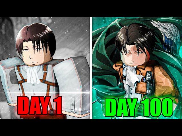 Spending 100 Days As Levi Ackerman In Attack on Titan Revolution...(Roblox)