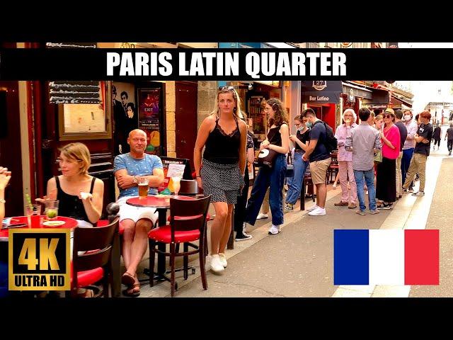 【4K】Paris Latin Quarter Walking Tour (July 2021) | Restaurants, Cafes, and Bistros in Saint-Michel