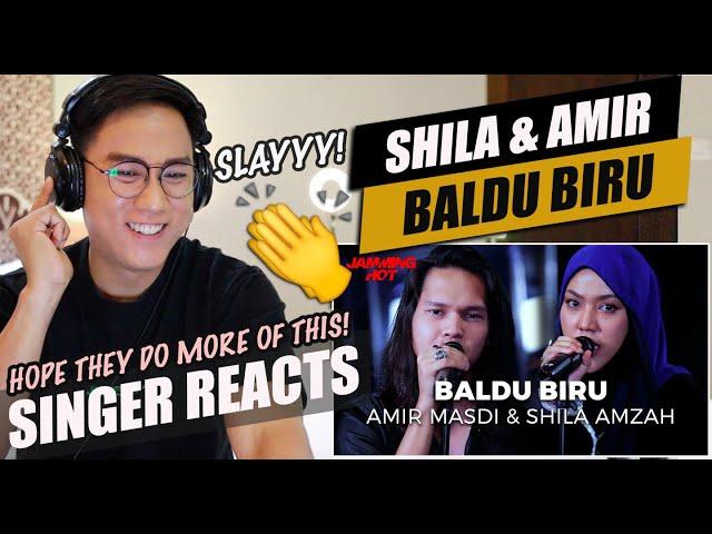 Baldu Biru - Amir Masdi & Shila Amzah #jamminghot  | SINGER REACTION