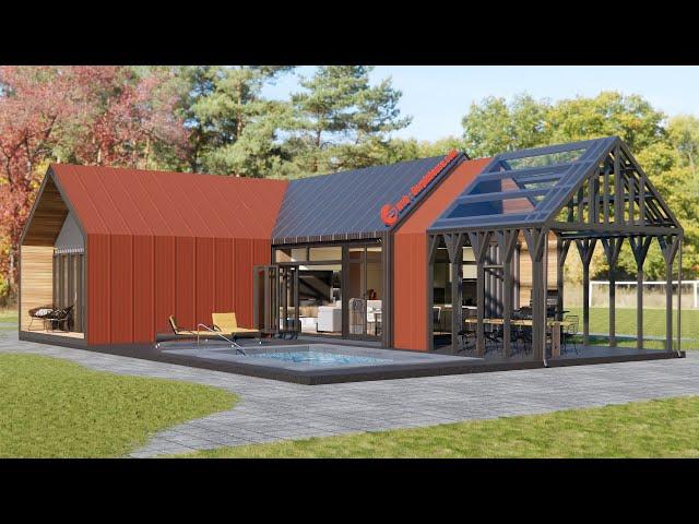 Shipping Container House | Modern container house with 3 bedrooms and has a swimming pool