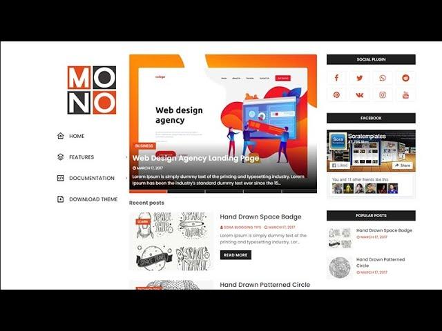 Mono Blogger Template. | blog-templates.com