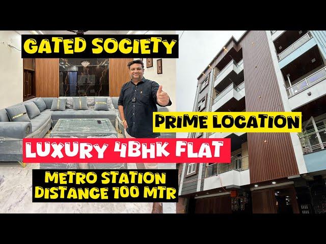 Gated society in delhi, 4 bhk flat near metro Station, gaurav homes