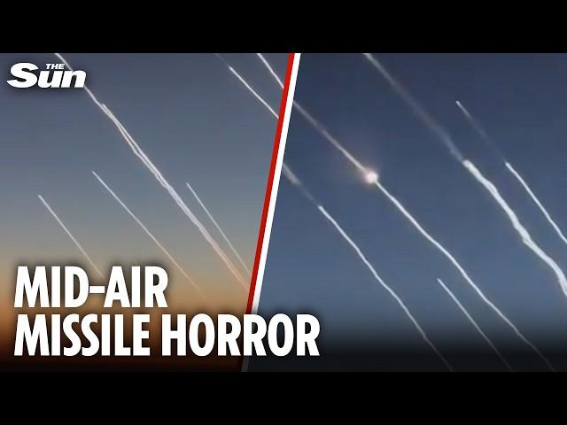 Plane passenger films TERRIFYING moment Iran rains missiles overhead towards Israel