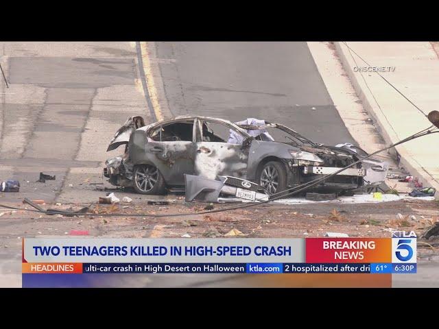 2 teens killed, 1 hospitalized in suspected DUI crash in Riverside