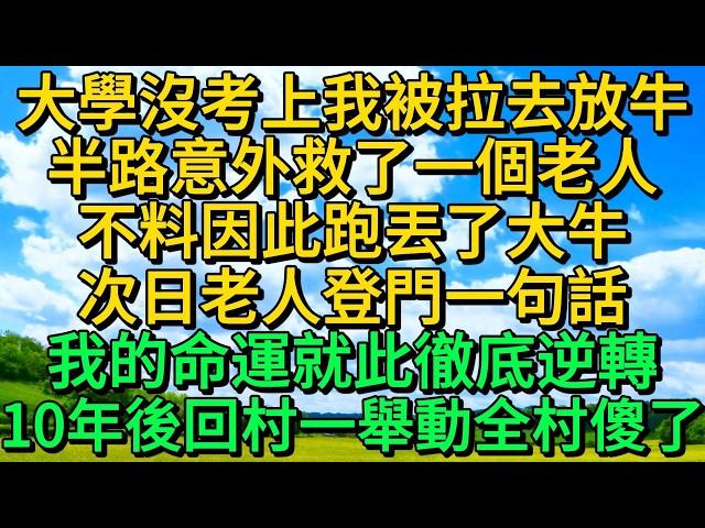 大學沒考上我被拉去放牛，半路意外救了一個老人，不料因此跑丟了大牛，次日老人登門一句話，我的命運就此徹底逆轉，10年後回村一舉動全村傻了 | 柳梦微语