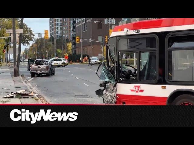 Eight people injured in head-on crash involving TTC bus, driver arrested