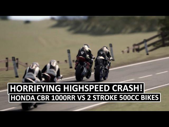 Fatal Highspeed Crash! Honda CBR 1000RR vs 2 Stroke 500cc Bikes