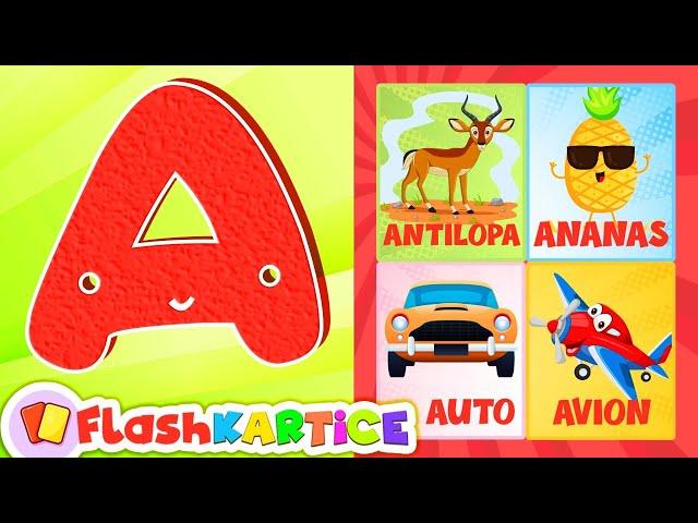 Super Abeceda: UČIMO SLOVA i nove riječi s FLASH KARTICAMA  Edukativni video za djecu