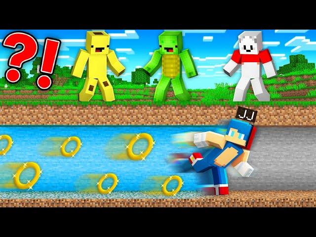 SONIC Speedrunner vs HUNTERS : JJ vs Mikey, Banana Kid, Carrie in Minecraft Maizen!