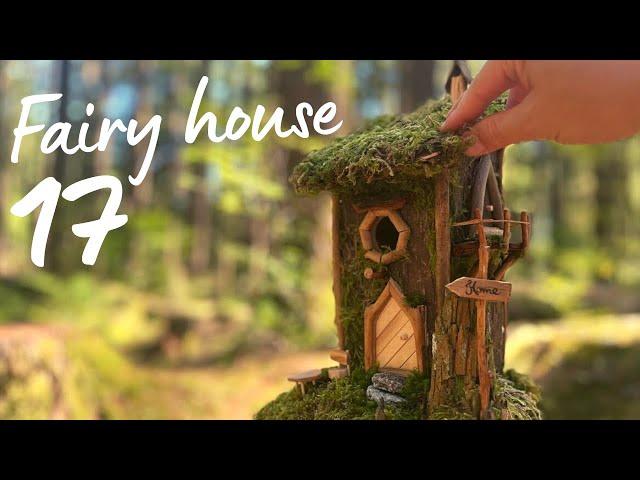 DIY birdhouse to fairy house modification with natural materials