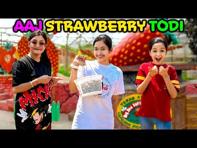 AAJ STRAWBERRY TODI  | Farm Pe Mazaa Hi Alag Tha | Cute Sisters