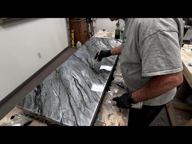 Watch how I created this Stone Gray epoxy countertop, using Stone Coat epoxy! KCDC Designs