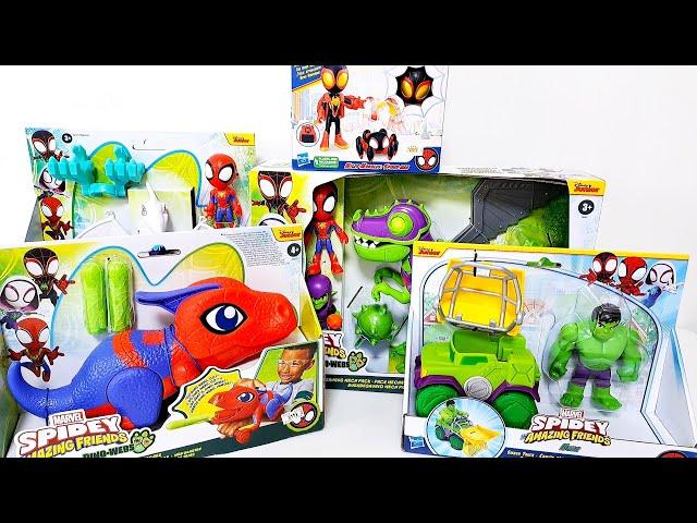 Spidey And His Amazing Friends Toys Unboxing, ASMR, Toy Dinosaur, Cartoon SPIDERMAN, Dino-Webs