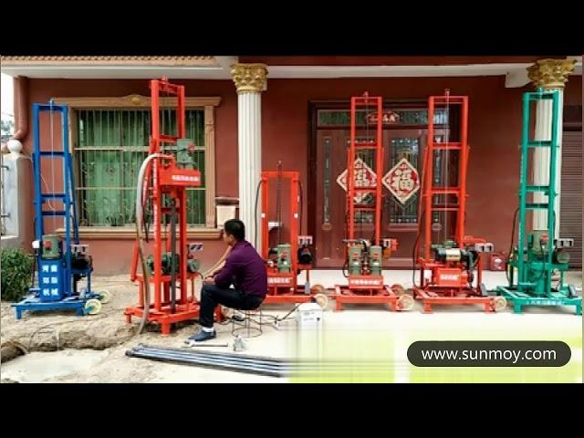 Portable motor-driven water well drilling rig could drill 80meter depth and 8inch diameter