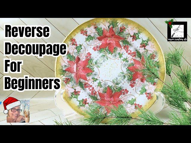 How to REVERSE DECOUPAGE on a Glass Plate – BEST Christmas DIY TUTORIAL for Beginners - 2024