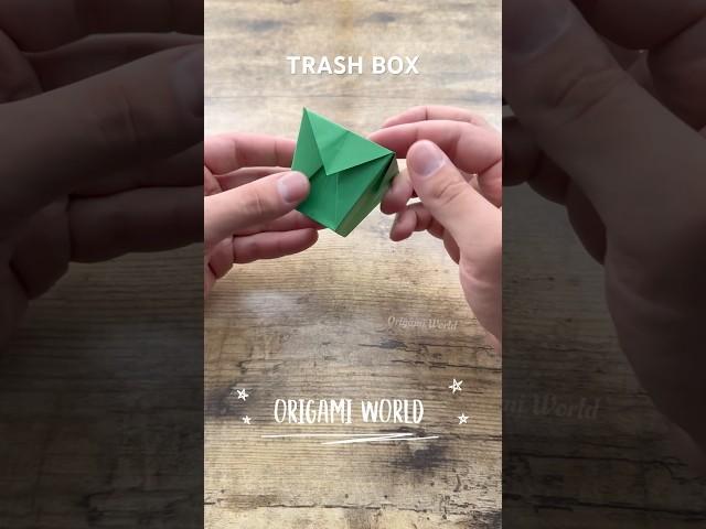 HOW TO MAKE TRASH BOX ORIGAMI TUTORIAL | DIY TRASH BIN ORIGAMI CRAFT EASY INSTRUCTION | PAPER BOX