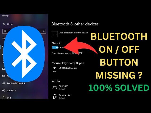 Bluetooth On Off Button Is Missing In Windows 10 ||| Bluetooth not working PC and Laptop Windows 10