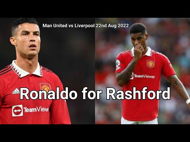 Ronaldo for Rashford Substitution | Man United vs Liverpool